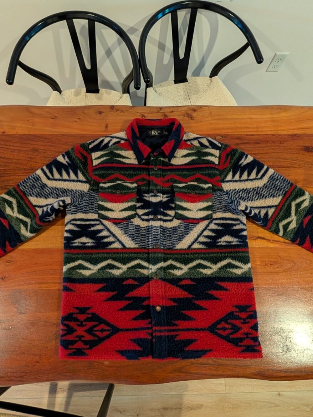 RRL Medium Southwestern Wool Fleece Aztec Shirt Jacket NWT